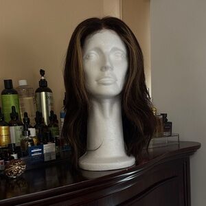 Real Hair Brown Wig with angles and hightlights for Women